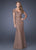 La Femme - 20464 Laced Queen-Anne Sheath Dress In Brown