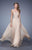 La Femme - 20527 Wrap Ruched Chiffon Gown In Neutral