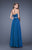 La Femme - 20527 Wrap Ruched Chiffon Gown In Blue