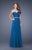 La Femme - 20527 Wrap Ruched Chiffon Gown In Blue