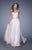 La Femme - 20527 Wrap Ruched Chiffon Gown In Pink