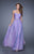 La Femme - 20527 Wrap Ruched Chiffon Gown In Purple
