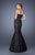 La Femme - 20570 Sheer Inset Lace Gown In Black
