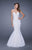 La Femme - 20570 Sheer Inset Lace Gown In White