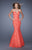 La Femme - 20570 Sheer Inset Lace Gown In Orange