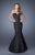 La Femme - 20570 Sheer Inset Lace Gown In Black