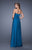 La Femme - 20625 Bejeweled Strapless Empire Gown In Blue and Green
