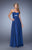 La Femme - 20625 Bejeweled Strapless Empire Gown In Blue