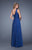 La Femme - 20639 Weaved Asymmetrical Bodice Gown In Blue