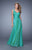 La Femme - 20639 Weaved Asymmetrical Bodice Gown In Green