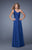 La Femme - 20639 Weaved Asymmetrical Bodice Gown In Blue