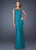 La Femme - 20673 Sparkling Lace Sheath Gown In Green
