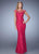 La Femme - 20673 Sparkling Lace Sheath Gown In Red