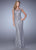 La Femme - 20673 Sparkling Lace Sheath Gown In Silver