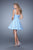 La Femme - 20677 Crystal Embellished Ruched Cocktail Dress In Blue