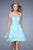 La Femme - 20677 Crystal Embellished Ruched Cocktail Dress In Green