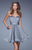 La Femme - 20721 Strapless Ruched A-Line Dress In Silver