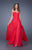 La Femme - 20808 Strapless Shirred Sweetheart Gown In Pink and Red