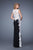 La Femme - 20895 Lace Fitted Sweetheart Evening Gown In Black and White