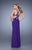 La Femme - 21175 Slender Cutout Sheath Gown In Purple
