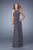 La Femme - 21187 Gathered Panel Cutout Gown In Gray