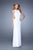 La Femme - 21187 Gathered Panel Cutout Gown In White