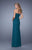 La Femme - 21193 Strapless Ruched Sheath Gown In Blue and Green