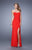 La Femme - 21193 Strapless Ruched Sheath Gown In Red