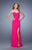 La Femme - Strapless Ruched Sheath Gown 21193 in Pink