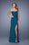 La Femme - 21193 Strapless Ruched Sheath Gown In Blue and Green