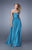 La Femme - 21257 Strapless Woven Bodice Gown In Blue and Green