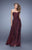 La Femme - 21257 Strapless Woven Bodice Gown In Red
