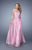 La Femme - 21257 Strapless Woven Bodice Gown In Pink