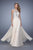 La Femme - 21349 Metallic and Rhinestone Embellished Halter Gown In Neutral