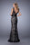 La Femme - 21491 V-Neck Baroque Lace Evening Gown In Black and Neutral