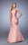 La Femme - 21610 Cap Sleeve Satin Trumpet Gown In Pink