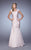 La Femme Cap Sleeve Satin Trumpet Gown 21610 - 1 pc Champagne In Size 4 Available In Neutral