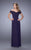 La Femme - 21613 Jeweled Lace Off Shoulder Gown In Purple