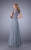 La Femme - 21627 Illusion Lace Chiffon Gown In Silver