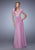 La Femme - 21632 Short Sleeved Lace Evening Gown In Pink