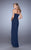 La Femme - 21645 Ruched Sweetheart Sheath Dress In Blue