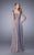La Femme - 21661 Lace Ornate Ruched Gown In Brown