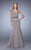 La Femme - 21666 Modified Straight Mermaid Dress In Gray