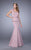 La Femme - 21666 Modified Straight Mermaid Dress In Purple