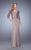 La Femme - 21673 Quarter Sleeve Appliqued Gown In Brown