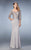 La Femme - 21673 Quarter Sleeve Appliqued Gown In Silver