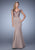 La Femme V-Neck Laced Cap Sleeves Trumpet Dress 21702 - 1 pc Cocoa In Size 2 Available In Brown