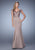 La Femme - 21702 Laced V-Neck Trumpet Dress In Brown