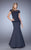 La Femme - 21706 Illusion Lace Applique Trumpet Gown In Blue