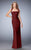 La Femme - 21730 Straight Across Jersey Sheath Dress In Red